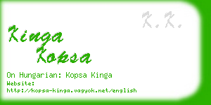 kinga kopsa business card